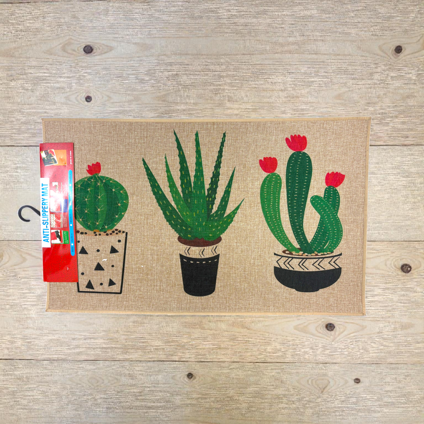 Anti-Slip Welcome Mat – Cactus Design | Indoor Entrance Rug