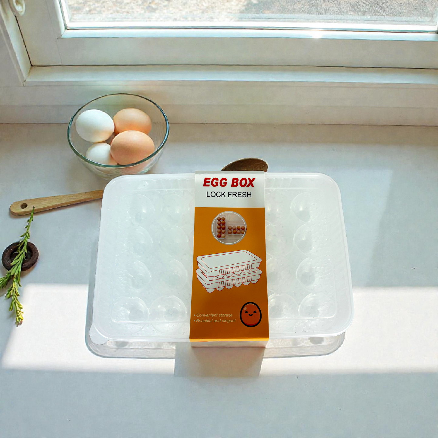 Egg Storage Box – Lock Fresh Plastic Egg Organizer for Refrigerator