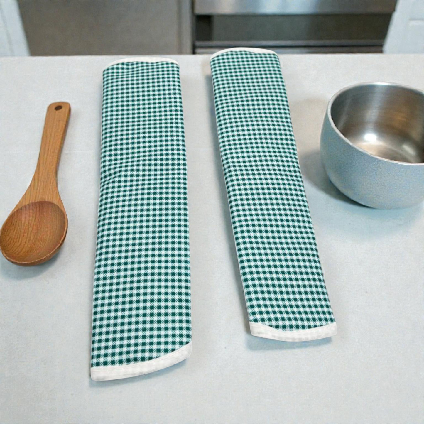 Kitchen Fridge Handle Covers Set – Checkered Refrigerator Handle Protectors (2 Pcs)