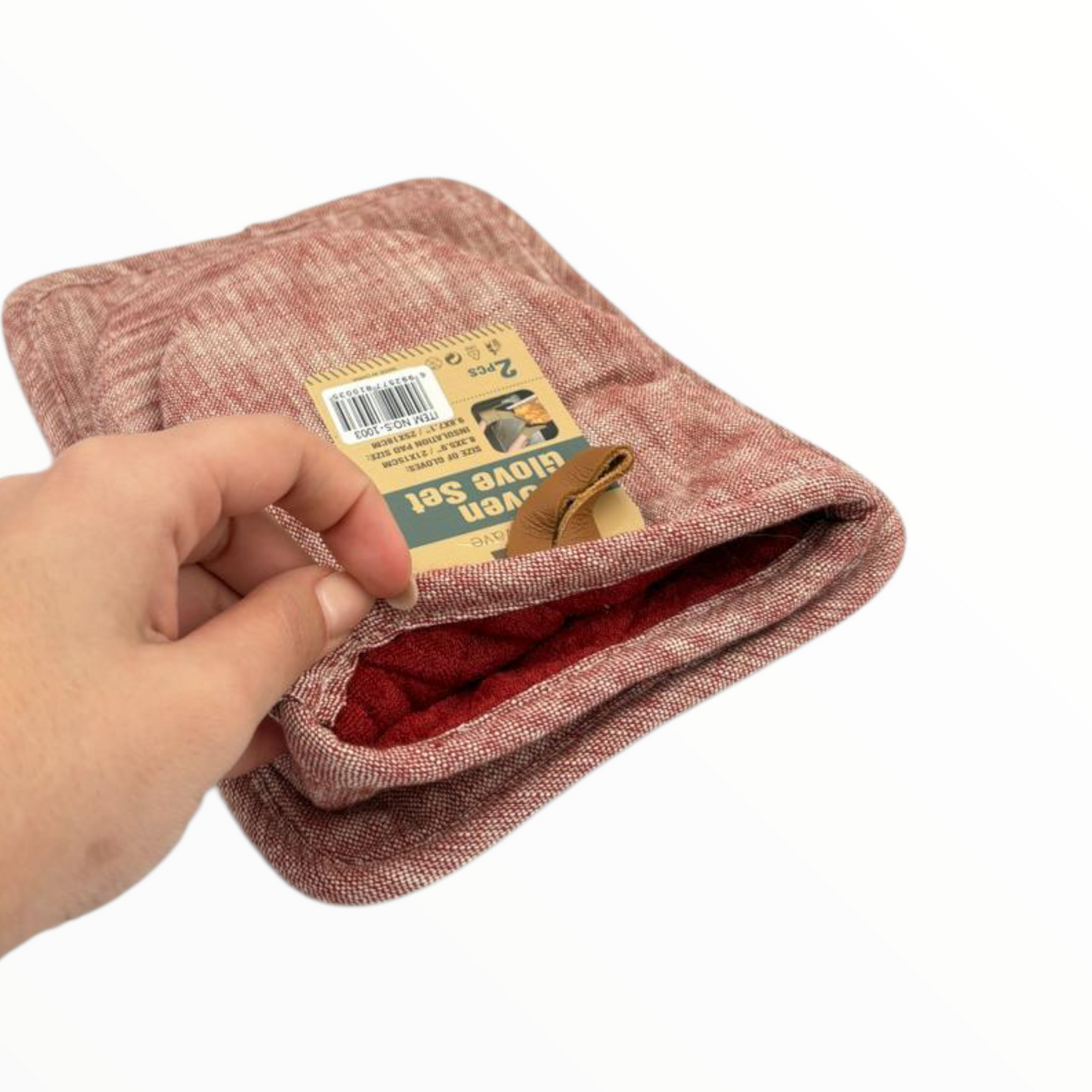 Glove2 Pcs Heat Resistant Oven Gloves Set – Quilted Cotton Kitchen Baking Mitts
