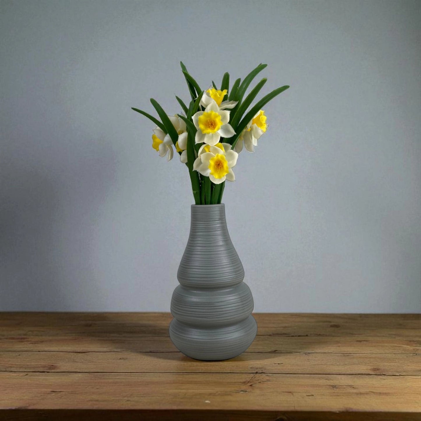 Grey Tiered Ceramic Vase