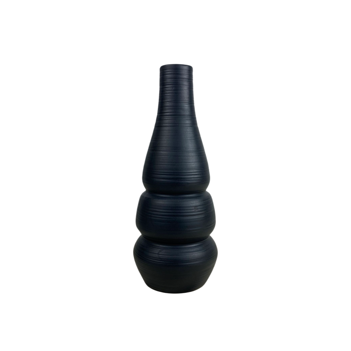 Black Tiered Ceramic Vase