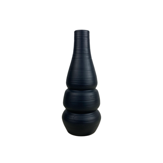 Black Tiered Ceramic Vase