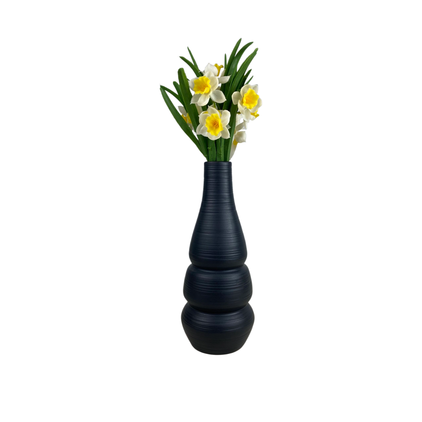 Black Tiered Ceramic Vase