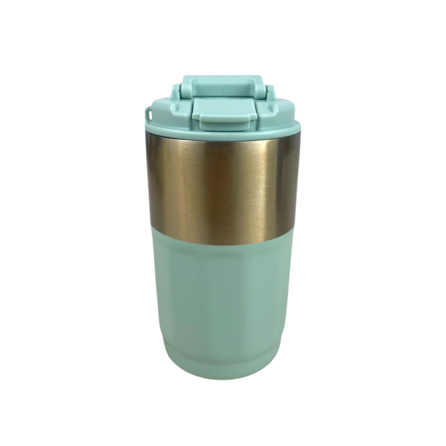 Mint Green & Gold Stainless Steel Travel Mug
