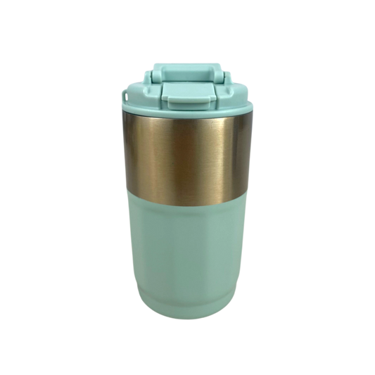 Mint Green & Gold Stainless Steel Travel Mug