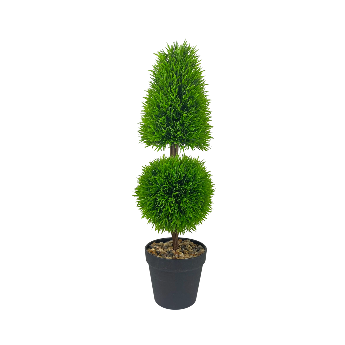 Artificial Double Ball Topiary Tree in Pot – Faux Greenery Décor