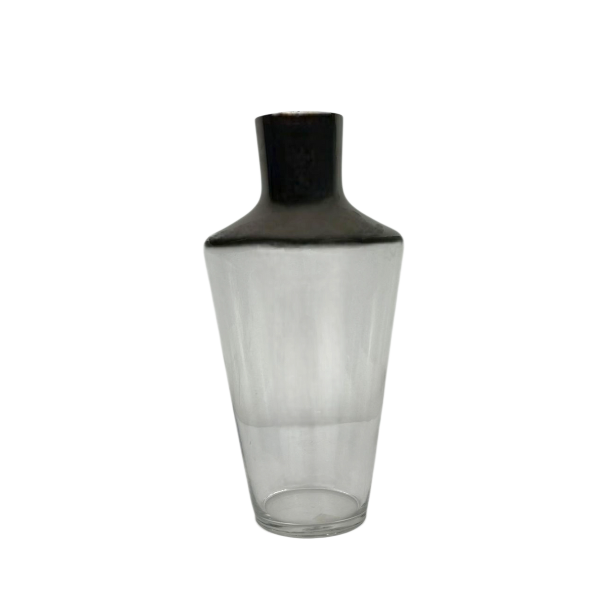 Smoky Grey Glass Vase – Modern Tapered Decorative Piece