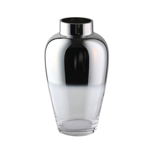 Silver Mirror Glass Vase – Modern Decorative Centerpiece
