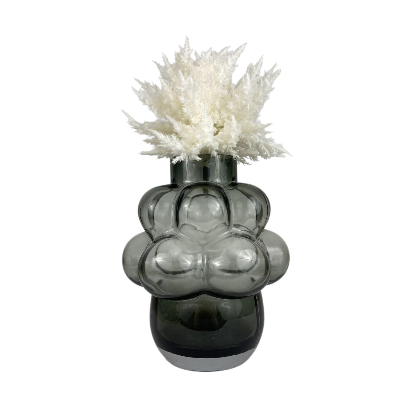 Smoky Bubble Glass Vase – Modern Decorative Centerpiece