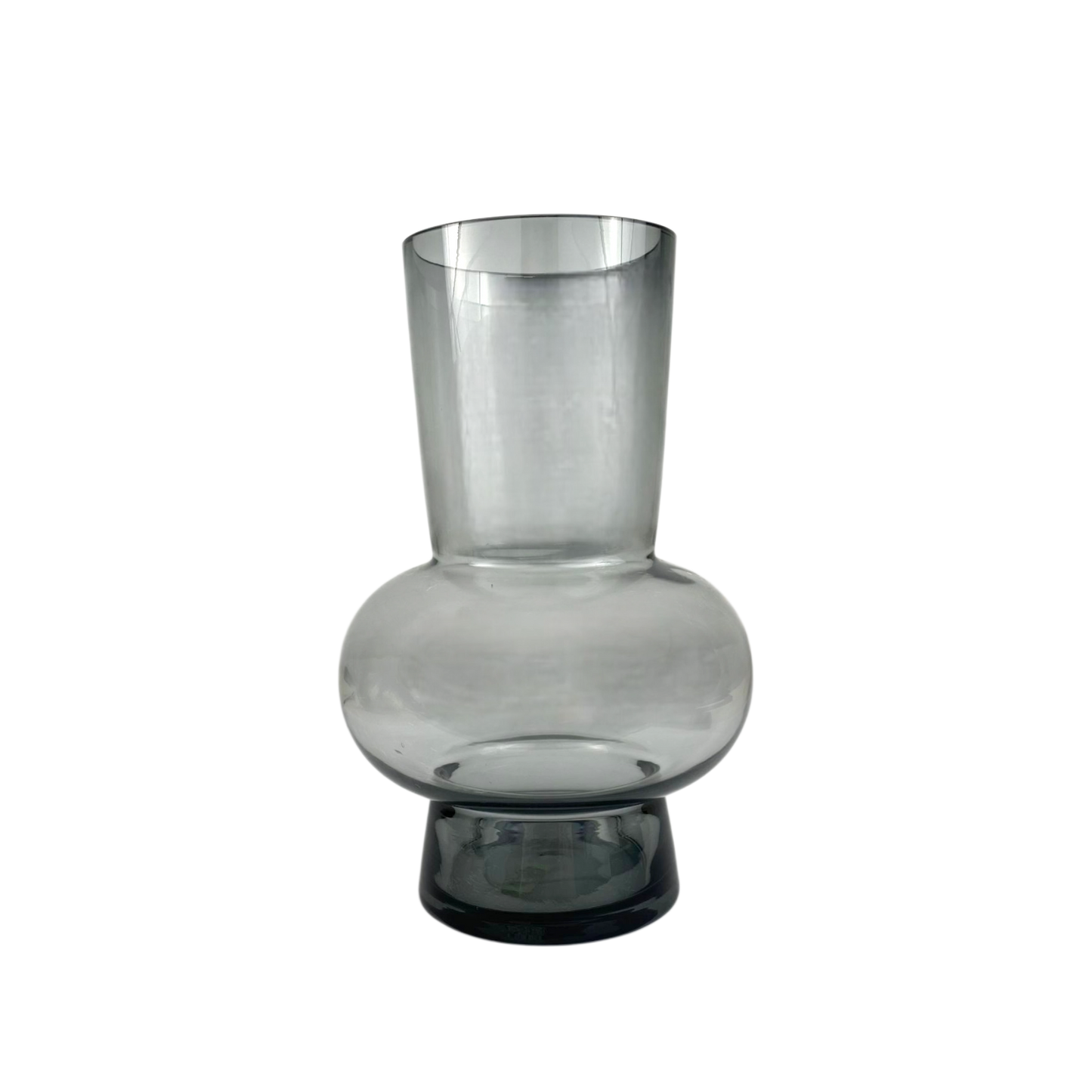 Modern Clear Glass Vase – Wide Bottom & Tall Neck