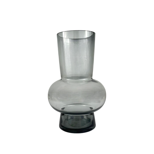 Modern Clear Glass Vase – Wide Bottom & Tall Neck