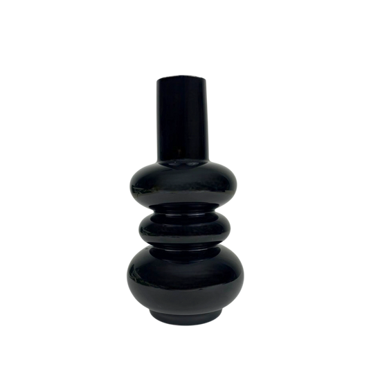 Glossy Black Curve Vase