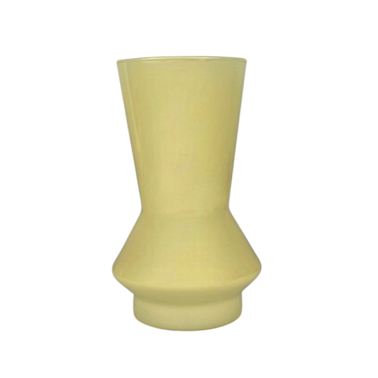 Yellow Ceramic Hourglass Vase