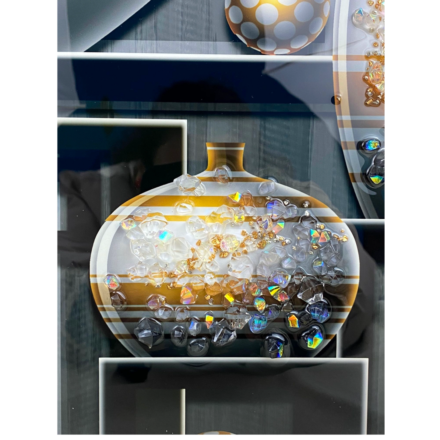 Golden Bloom Elegance Art Panel