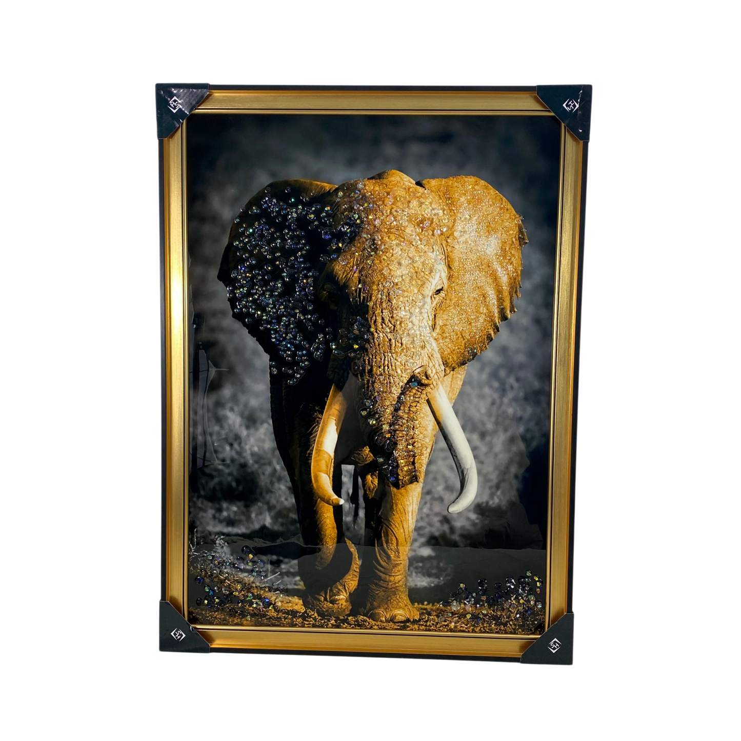 Golden Elephant Panel – Luxury Wildlife Wall Art