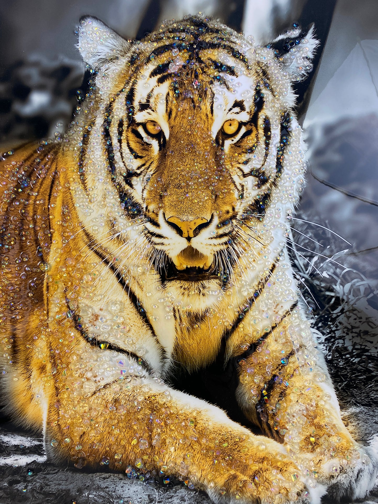 Tiger Wall Art – Majestic Wildlife Picture with Golden Frame