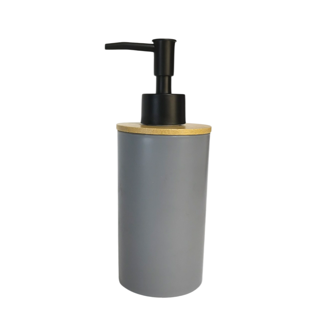 Plastic Liquid Soap Dispensers With Bamboo Cover - 4 Colors