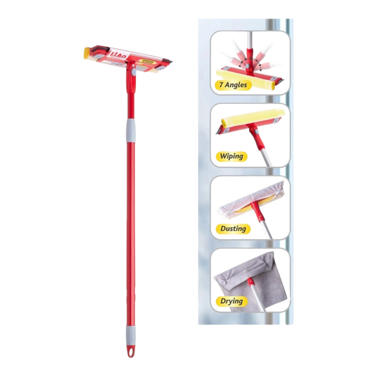 3-in-1 Window Cleaning Tool with Adjustable Head