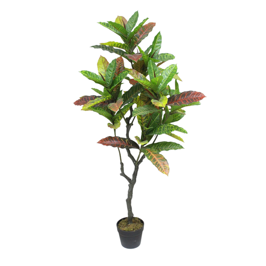 Artificial Croton Tree in Black pot 1.25m