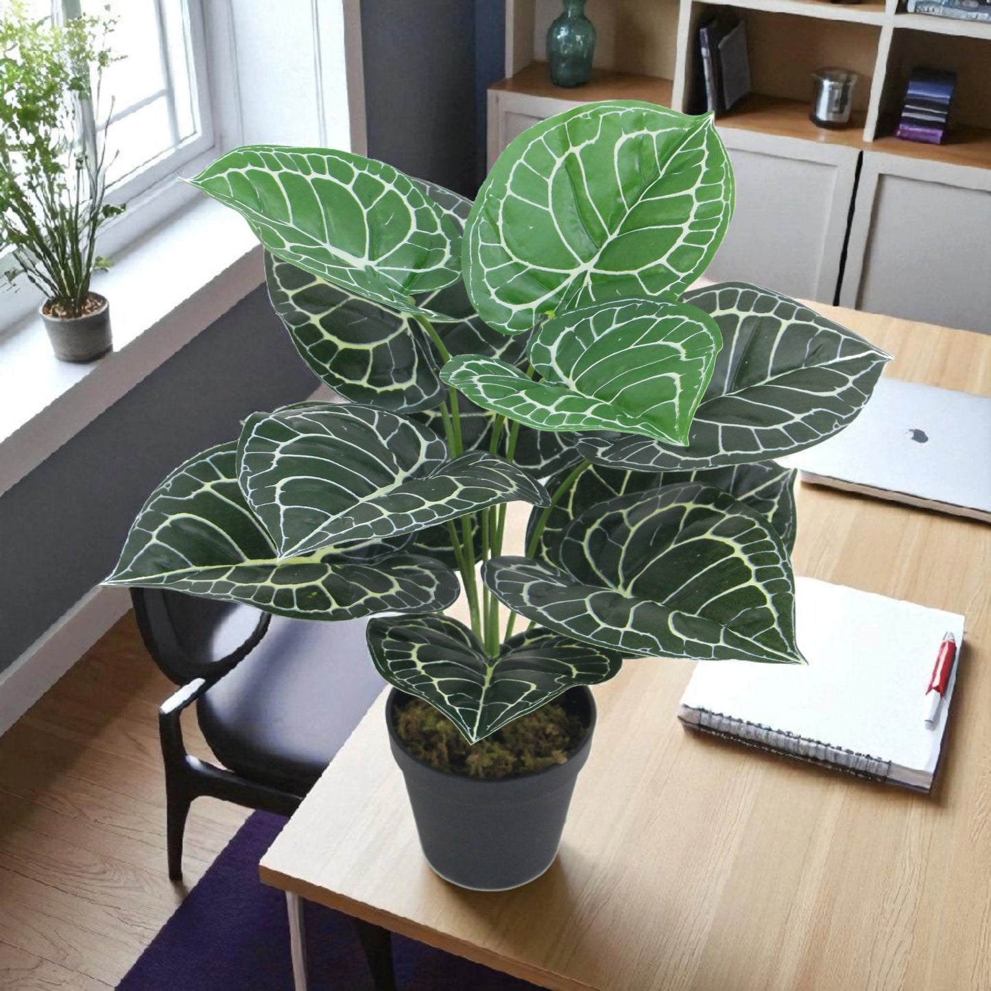 Artificial Anthurium Plant in Black Pot