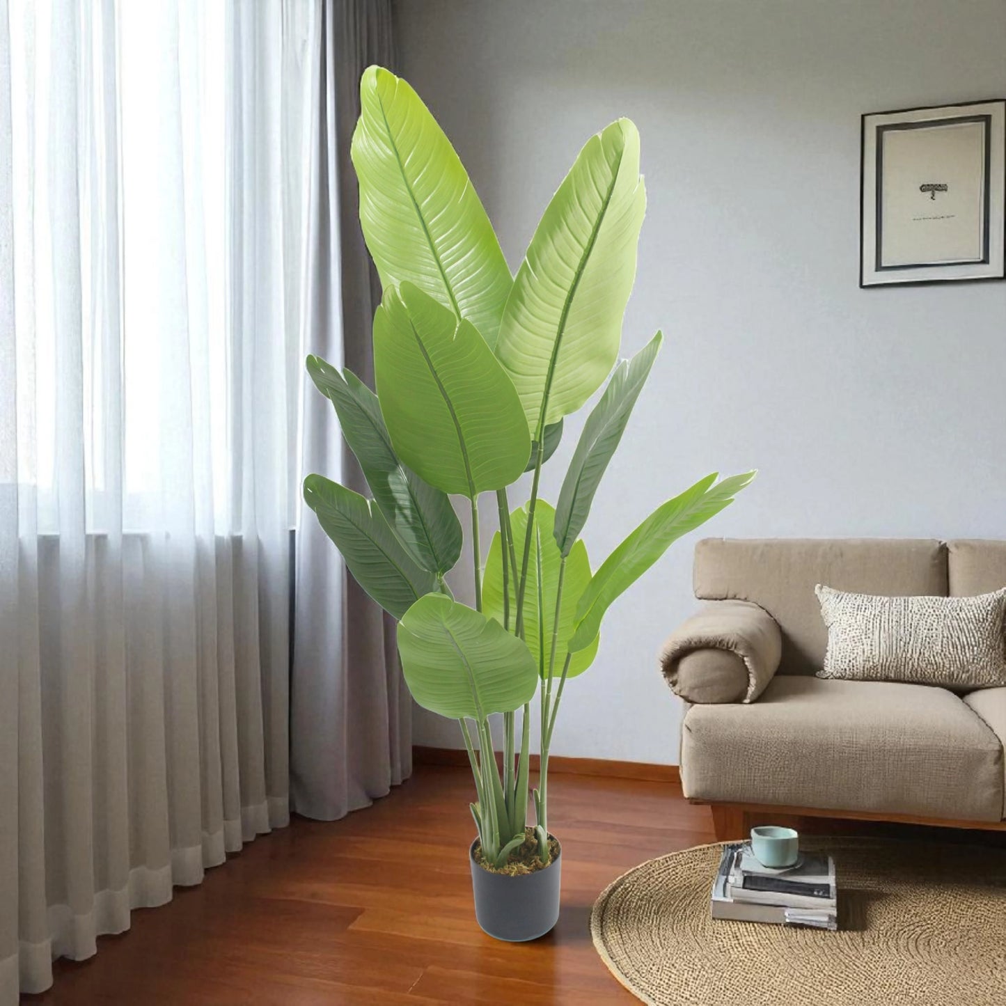 Artificial Bird of banana Plant – Large Tropical Decor 1.15m
