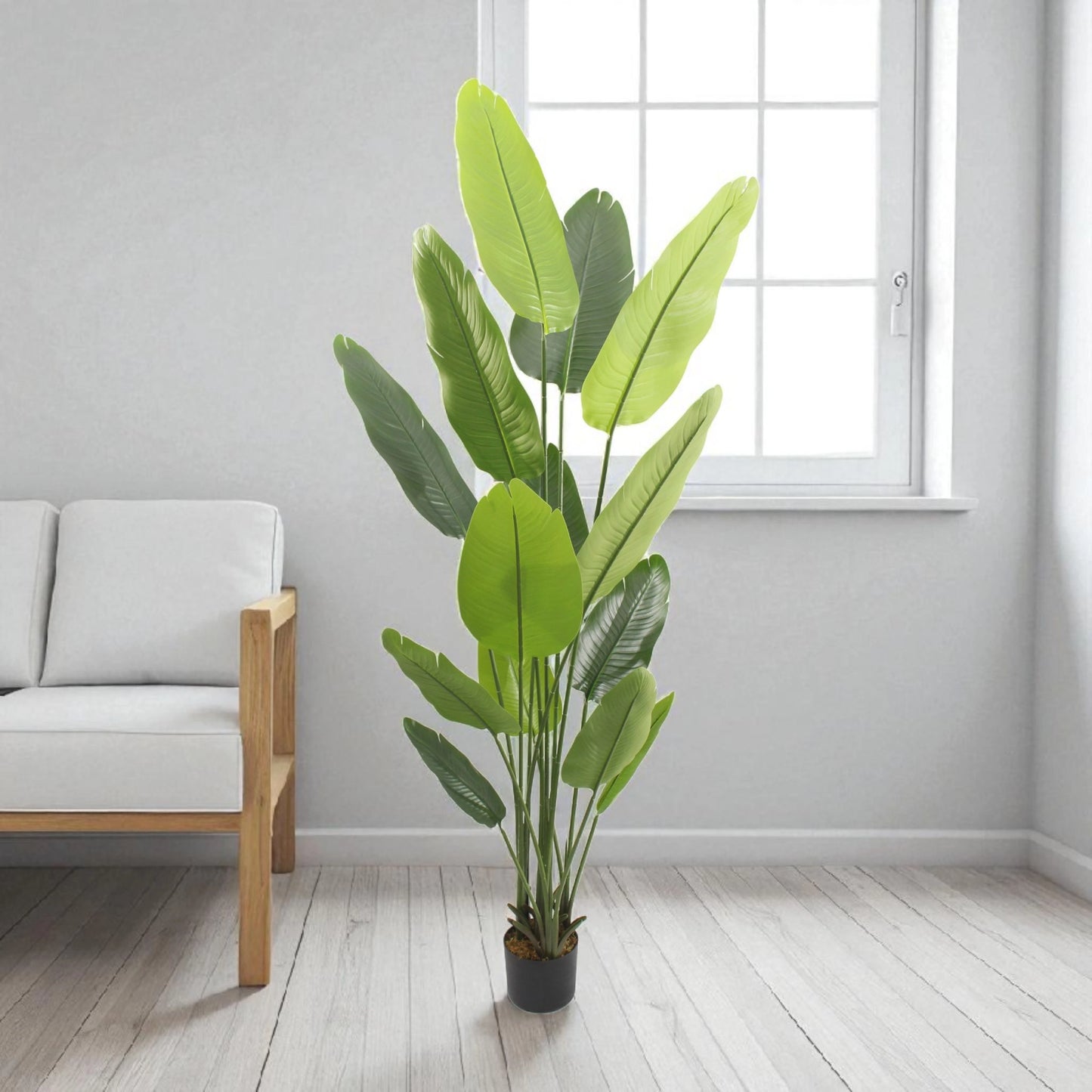 Artificial Bird of banana Plant – Tall Green Potted Décor 2m