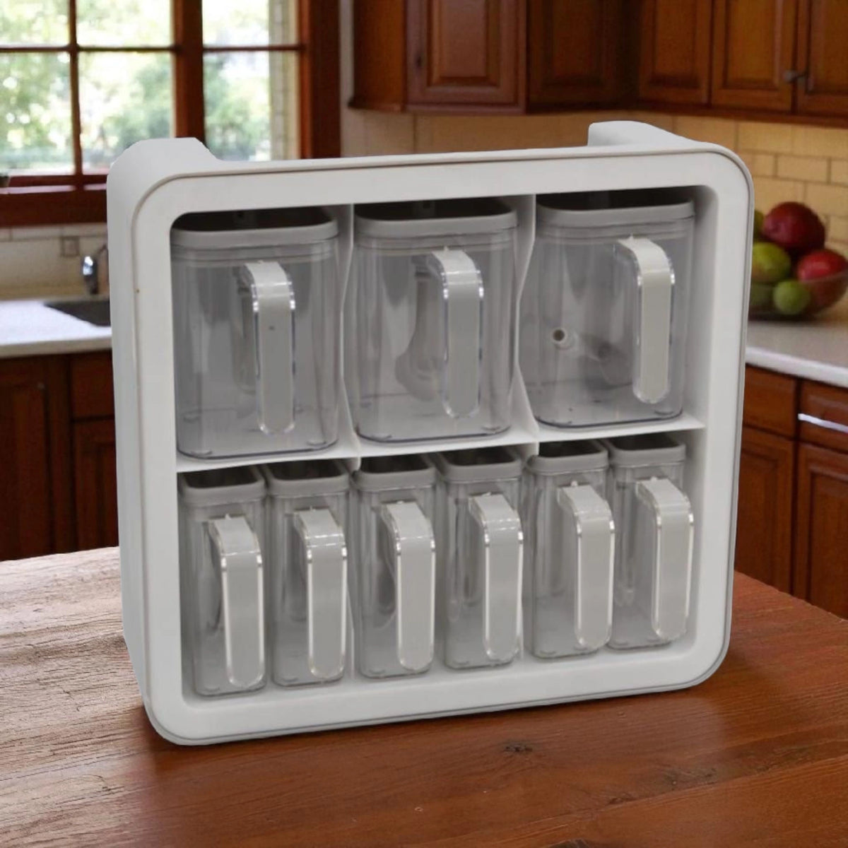 Wall-Mount Spice & Condiment Dispenser white Set – 9-Piece