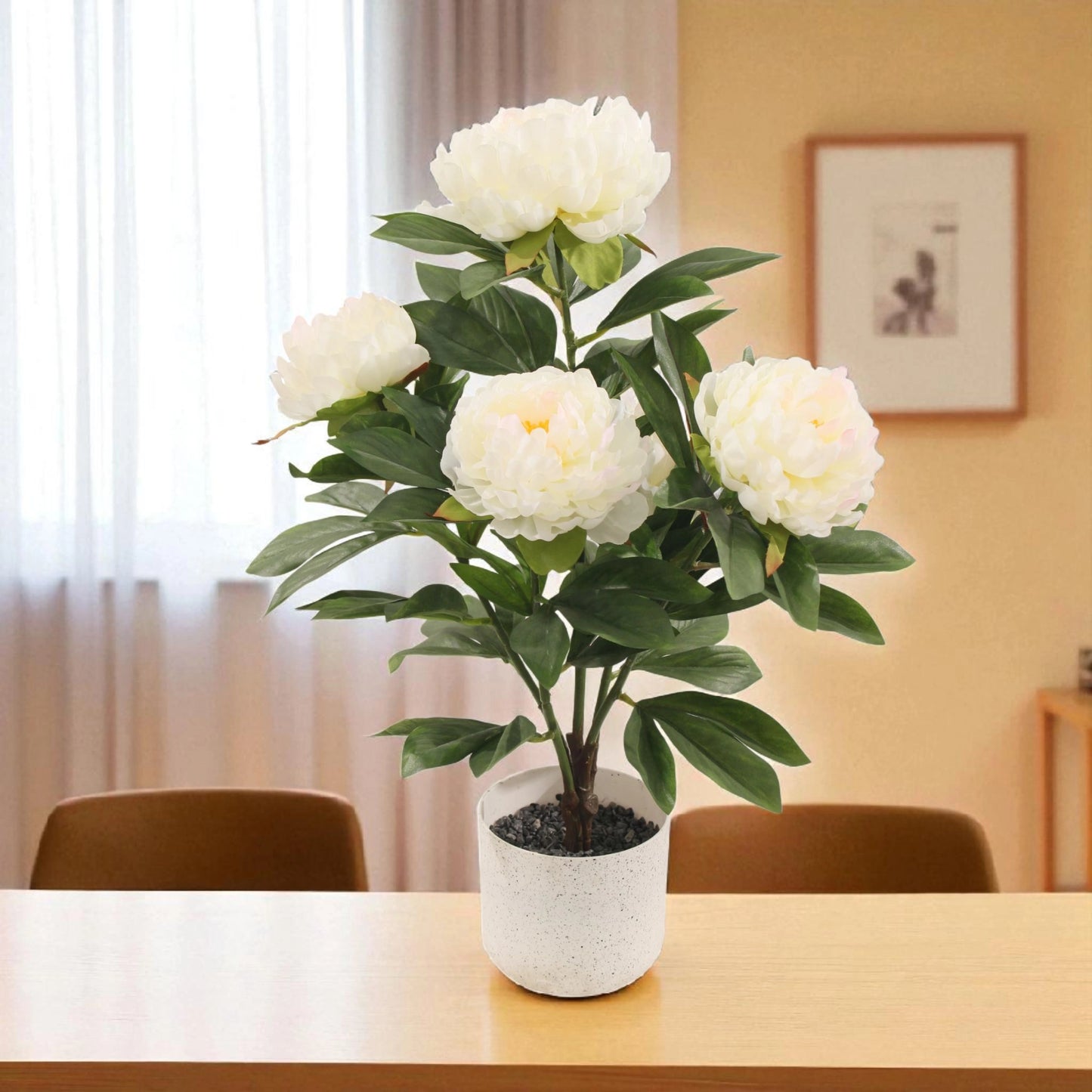 Artificial Peony Plant in Pot