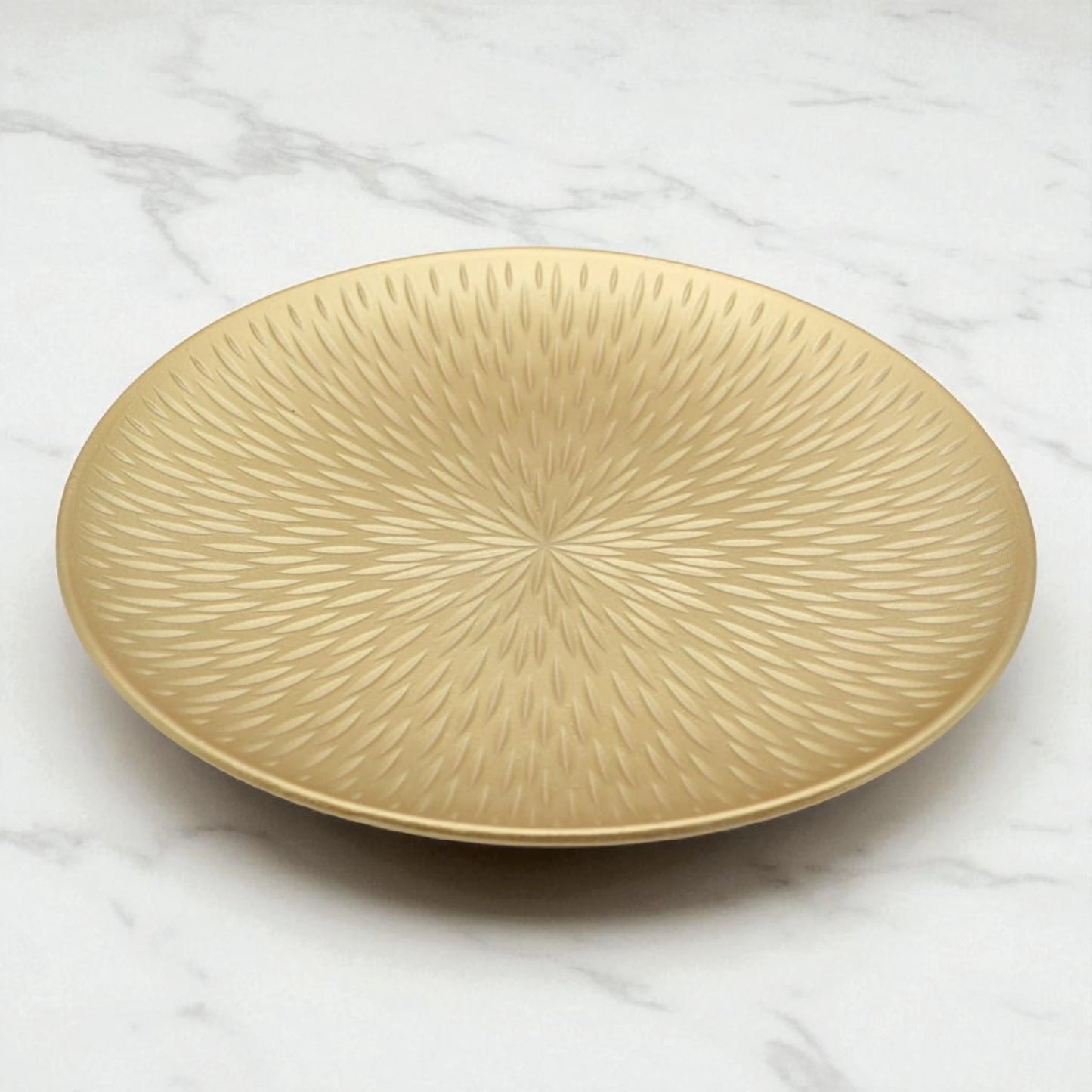 Spiral Design Decorative Plate – Gold Finish