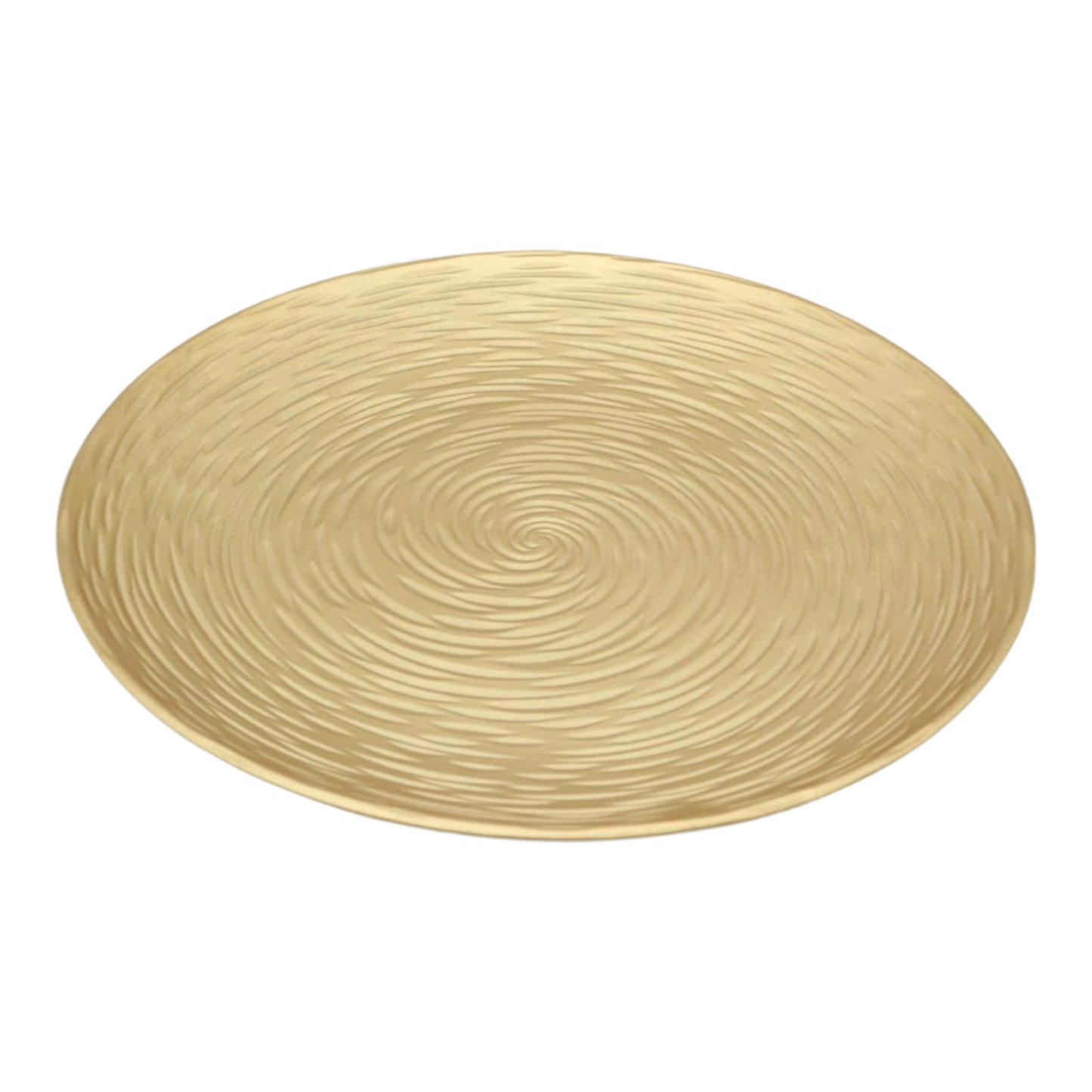 Spiral Design Decorative Plate – Gold Finish