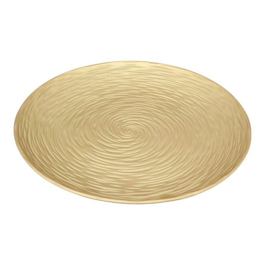 Spiral Design Decorative Plate – Gold Finish