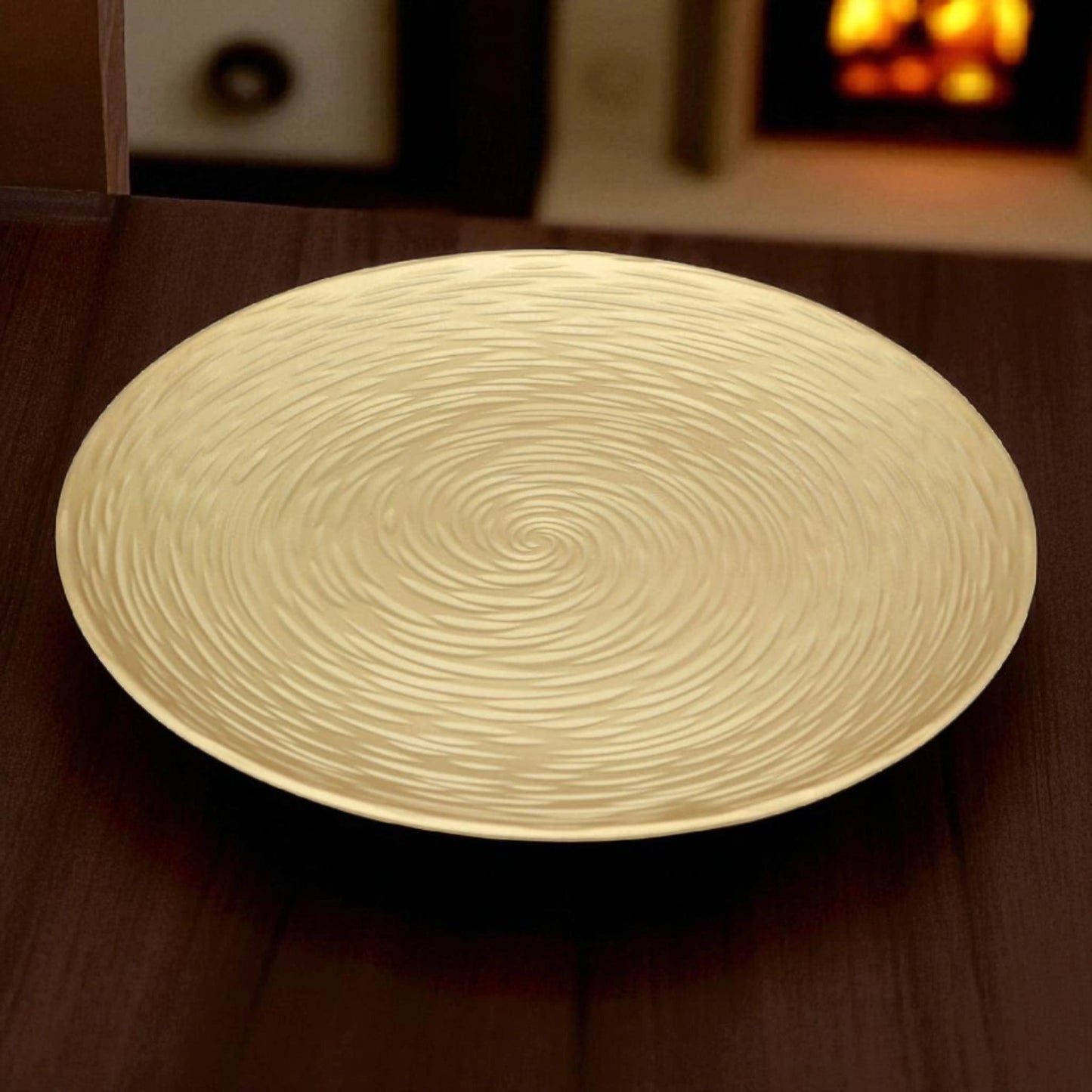 Spiral Design Decorative Plate – Gold Finish