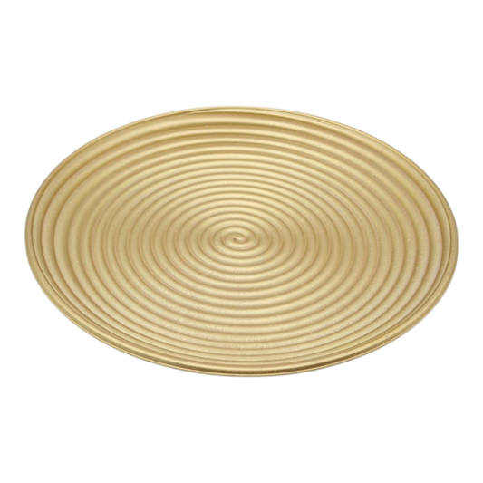 Spiral Design Decorative Plate – Gold Finish