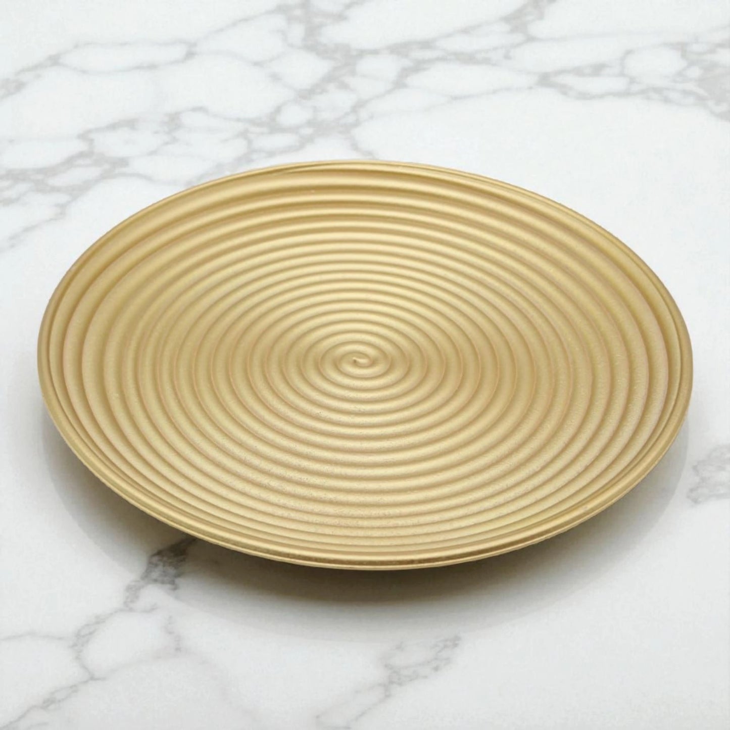 Spiral Design Decorative Plate – Gold Finish