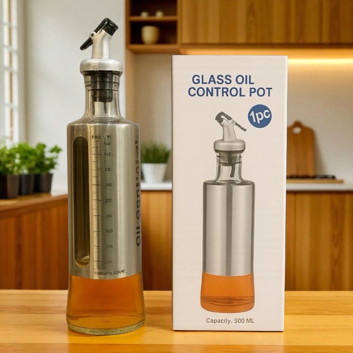 500ml Glass Oil Dispenser with Control Spout