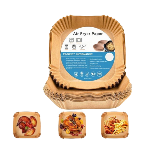 Square Air Fryer Paper Liners – Non-Stick & Greaseproof
