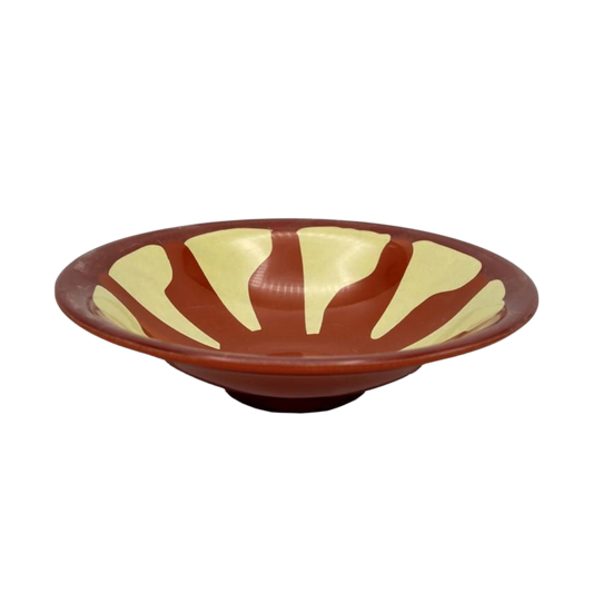 Traditional Lebanese Mezze Bowl – Red & Cream Design