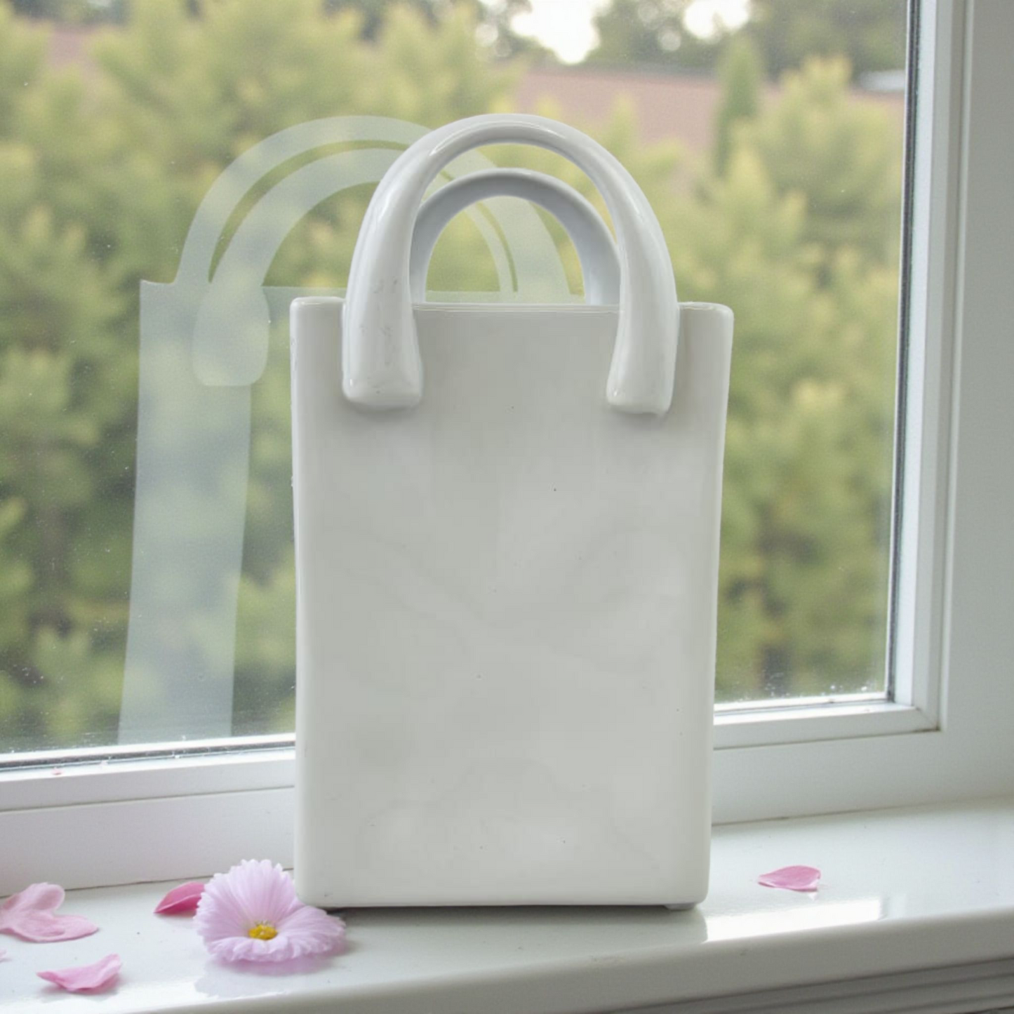 Minimalist Bag Vase – Modern Ceramic Decorative Flower Holder