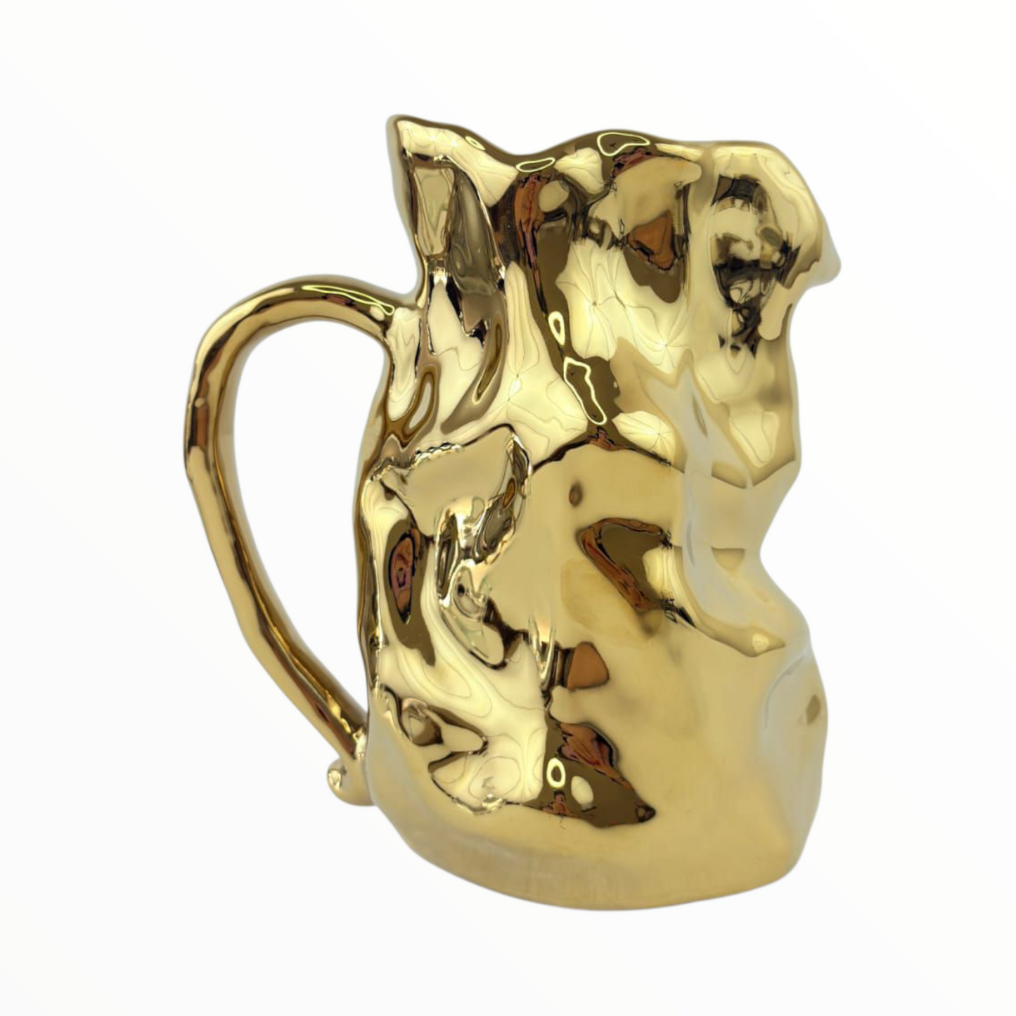 Gold Abstract Pitcher Vase – Decorative Sculptural Home Accent