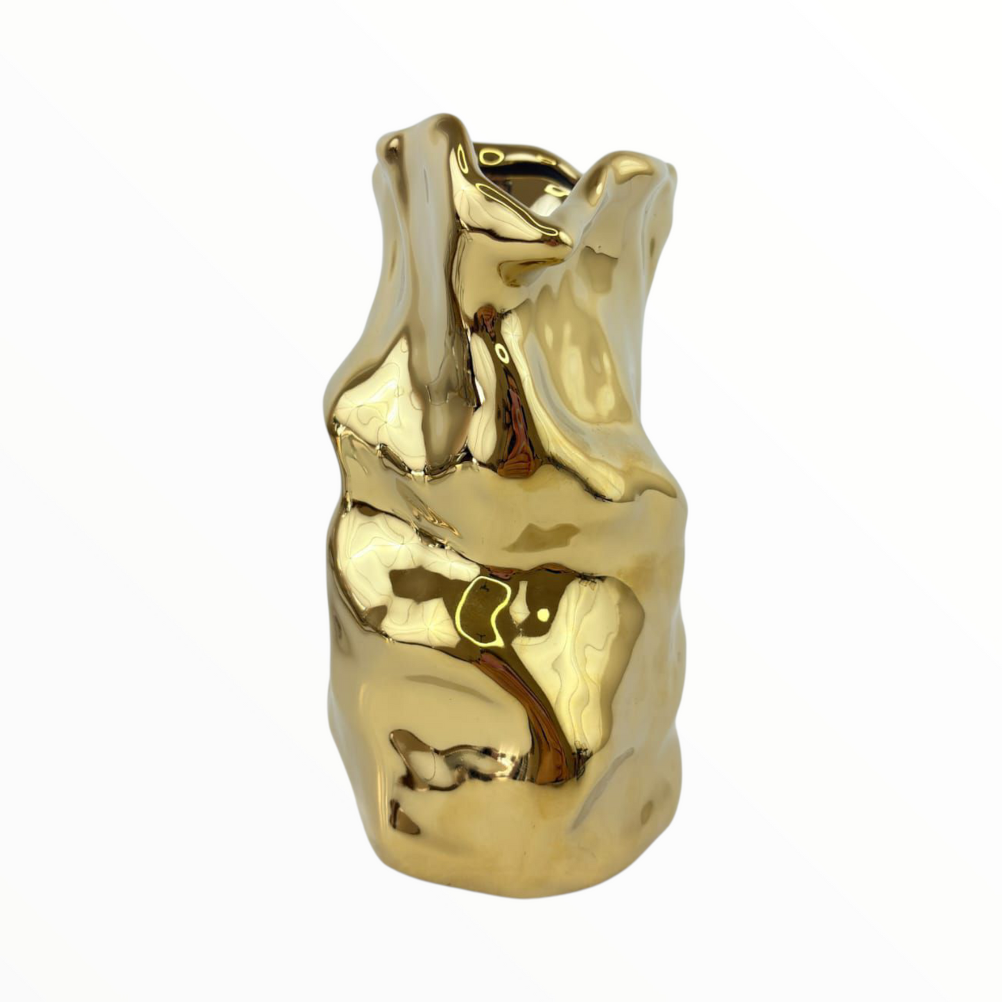 Gold Abstract Pitcher Vase – Decorative Sculptural Home Accent