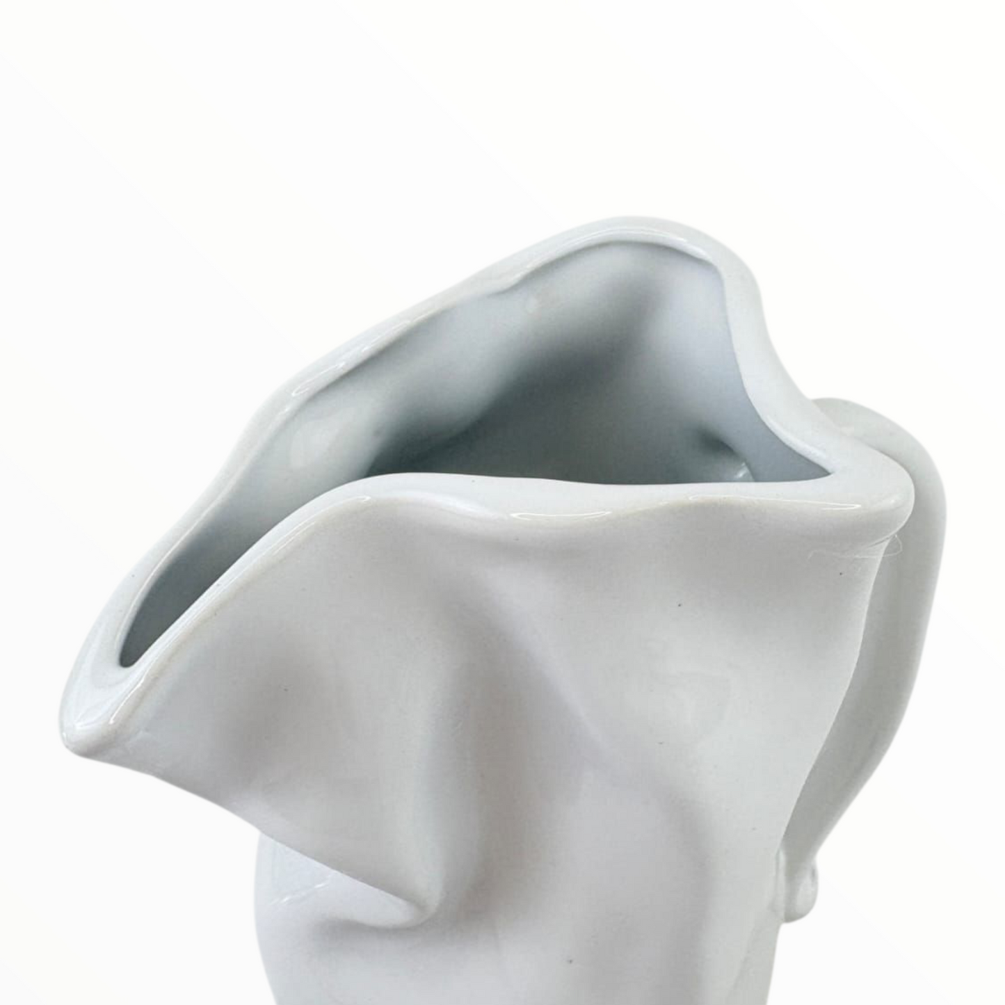 White Abstract Pitcher Vase – Decorative Sculptural Home Accent