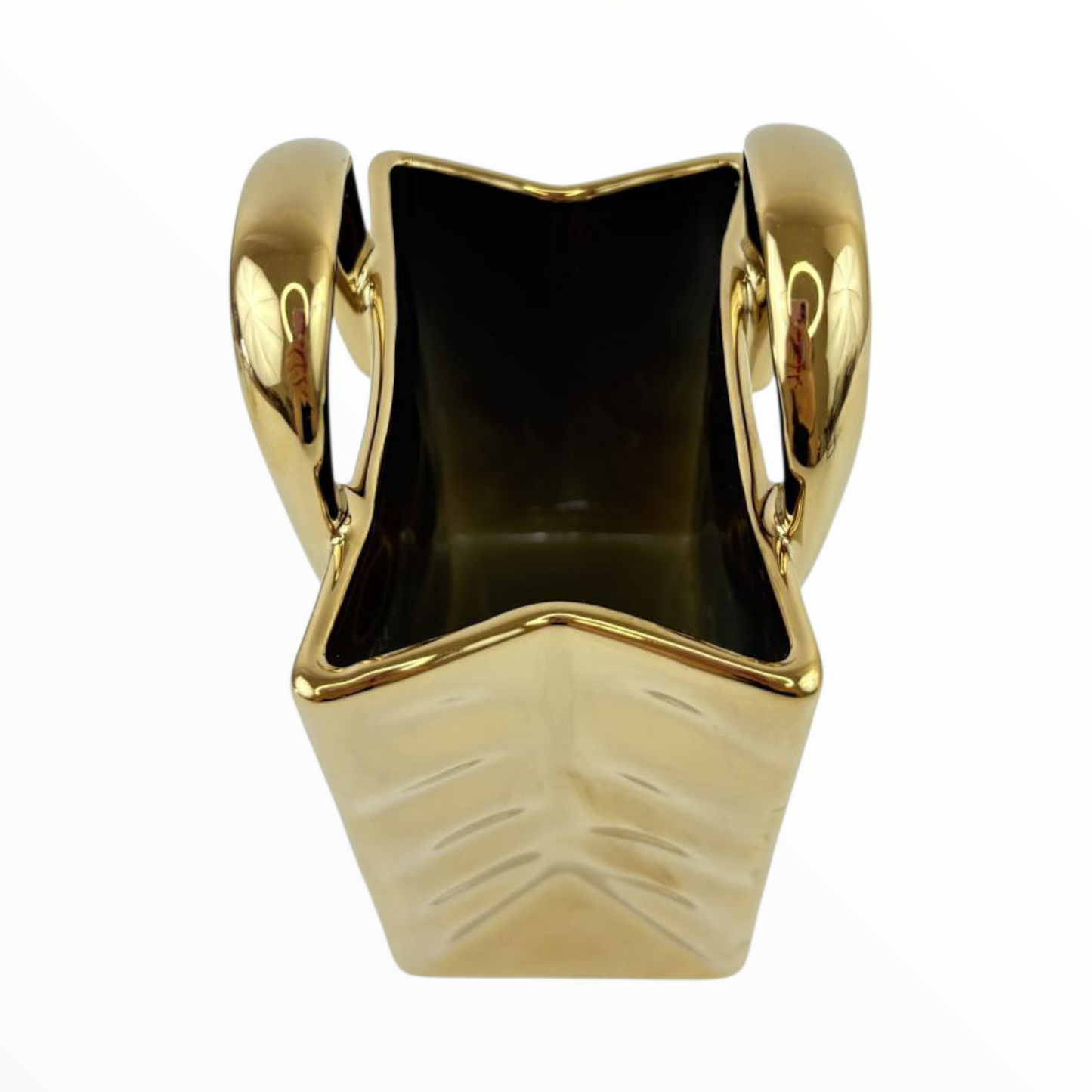 Gold Handbag Ceramic Vase – Luxury Modern Decorative Flower Vase