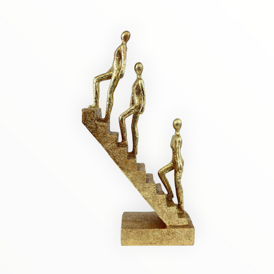 Golden Climbing Figures Sculpture – Steps to Success Decor