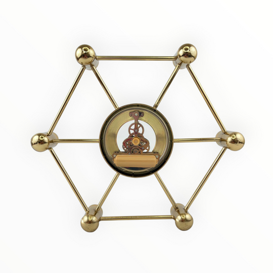 Geometric Golden Table Clock – Modern Decorative Metal Timepiece