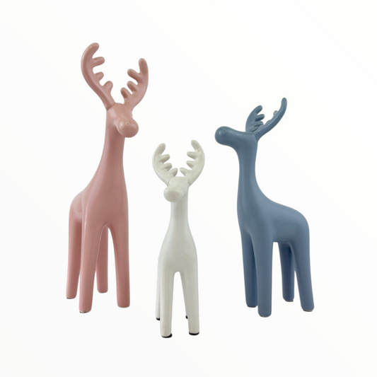 Minimal Reindeer Figurine Set – Modern Nordic Home Decor