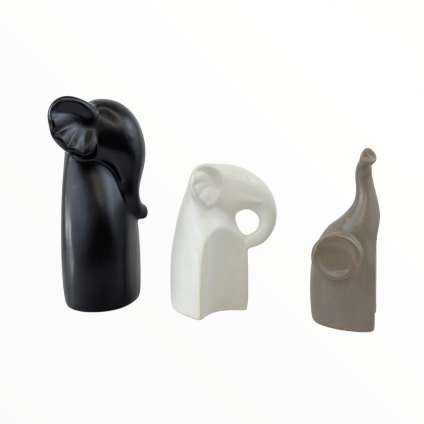 Minimalist Elephant Figurine Set – Modern Home Decor