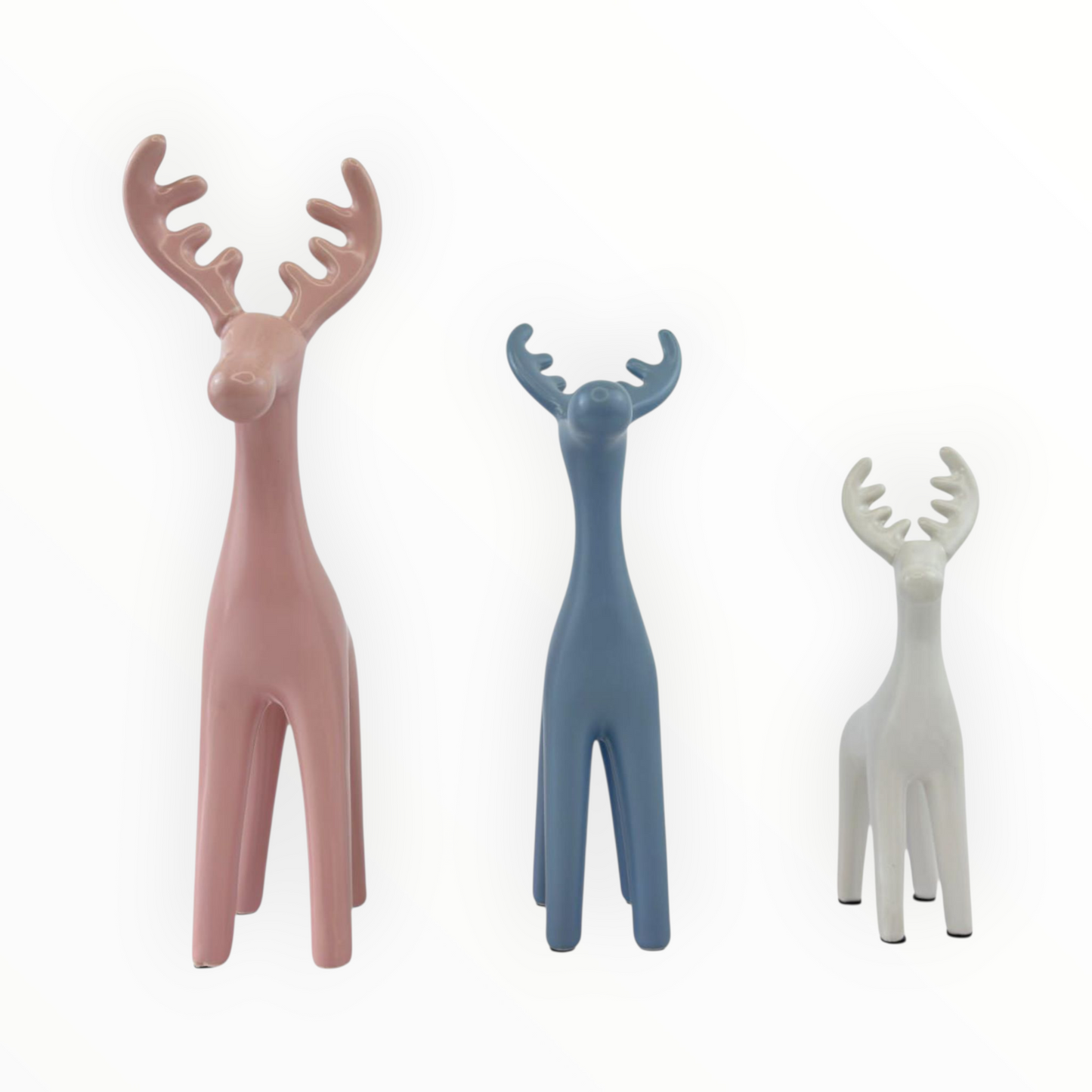 Minimal Reindeer Figurine Set – Modern Nordic Home Decor