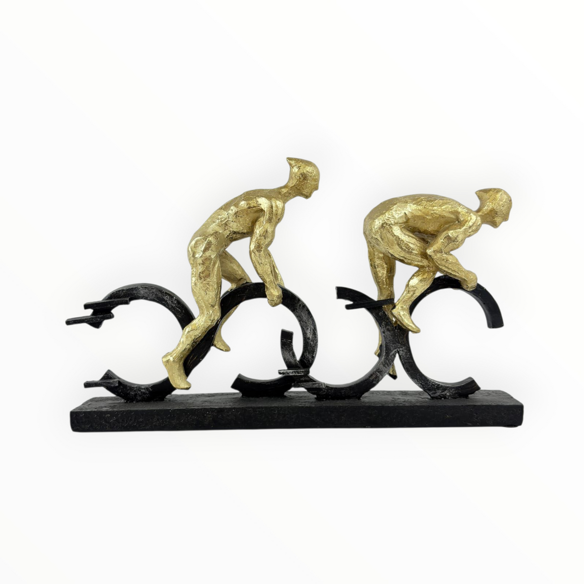 Cycling Duo Sculpture – Modern Athlete Bike Decor