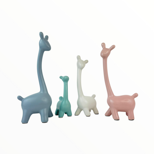 Pastel Giraffe Family Figurines – Modern Minimalist Home Decor